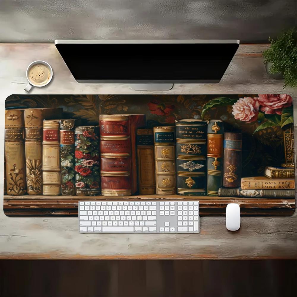Gaming Accessories For Room - Anime Mouse Pads Vintage Flower Book
