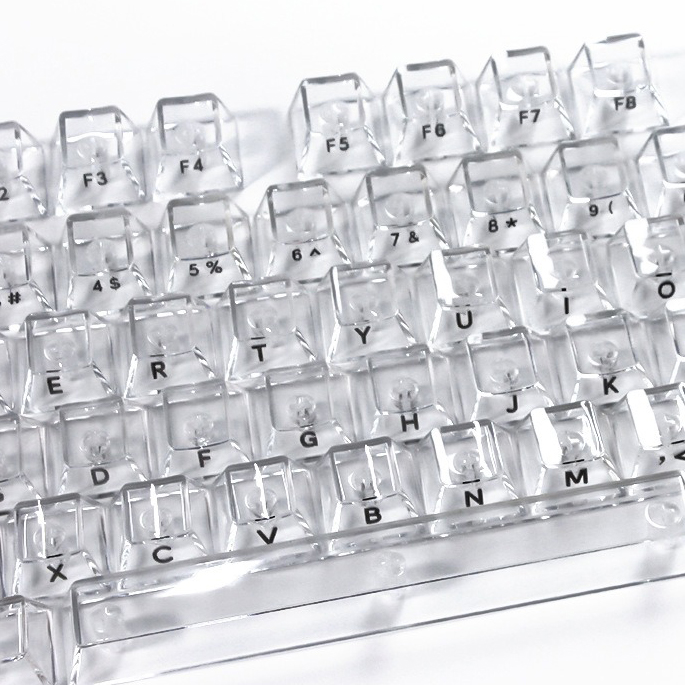 Gaming Accessories Aesthetic - Crystal Transparent Cherry Profile Keycaps For