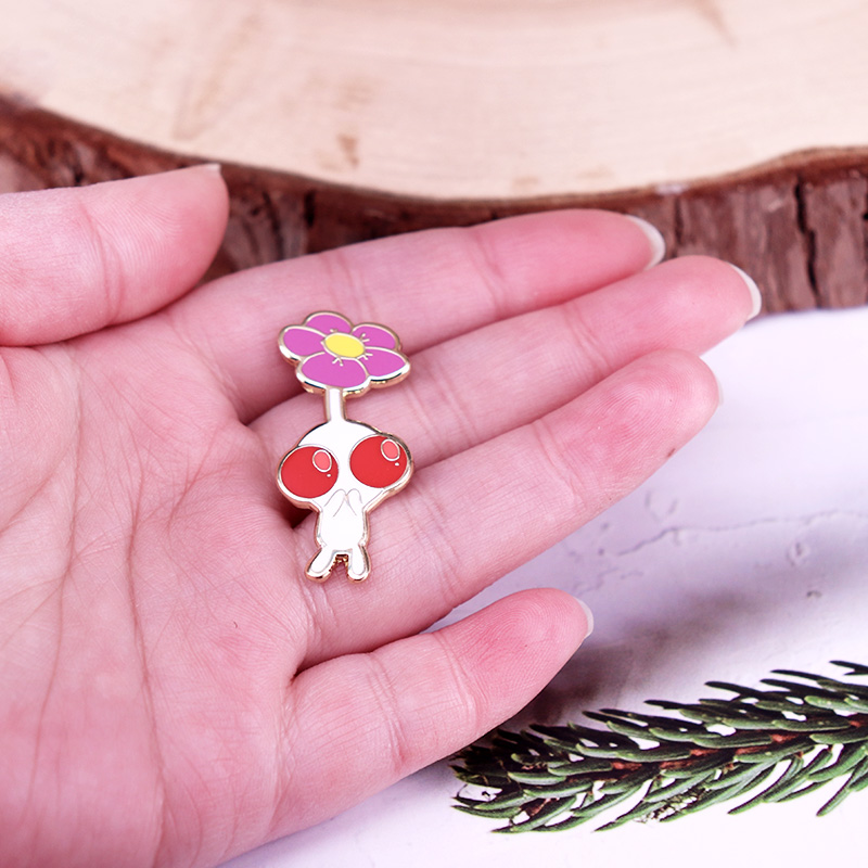 White Pikmmin Enamel Pin Cute  - đánh giá và giá Gaming Accessories For Room